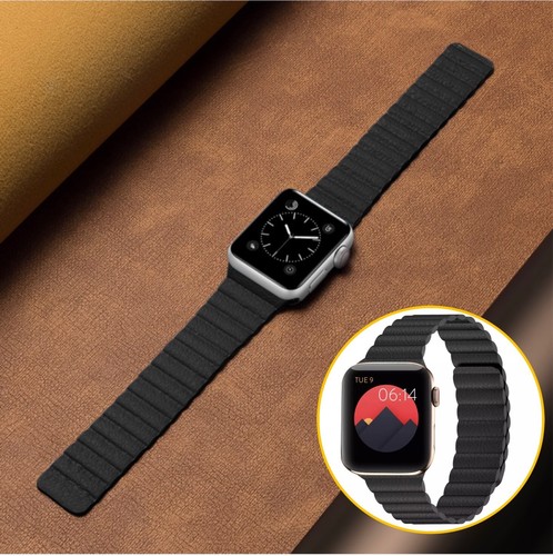 Magnetic leather loop band - band, for